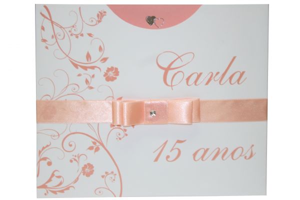 Cristal 2 com Floral e Nome em Relevo